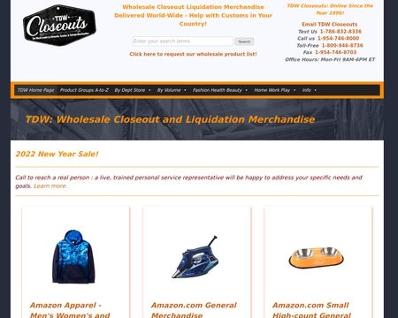 website thubmnail of TDW Closeouts