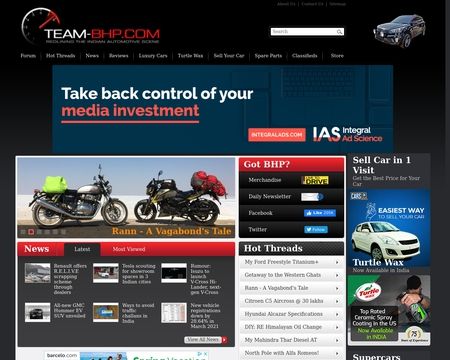 website thubmnail of Team-BHP.com