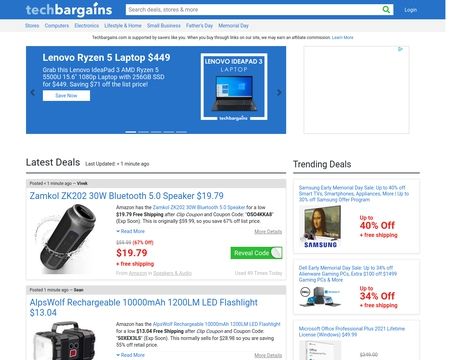 website thubmnail of TechBargains