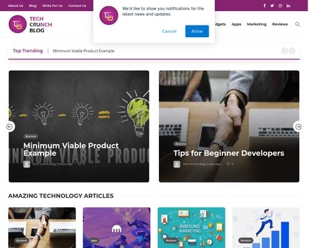 website thubmnail of Techcrunchblog