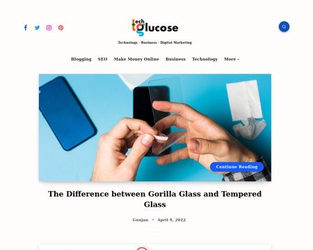 website thubmnail of Techglucose