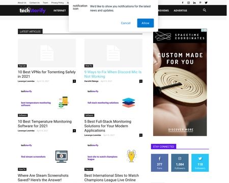 website thubmnail of TechStorify