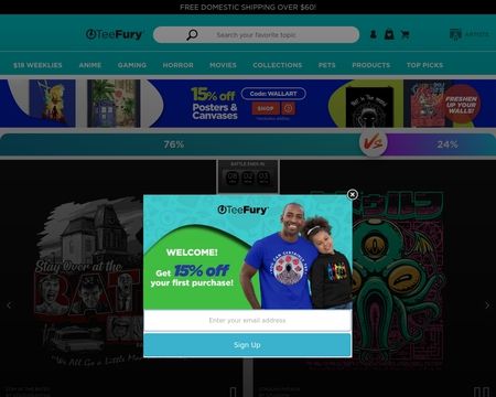 website thubmnail of TeeFury