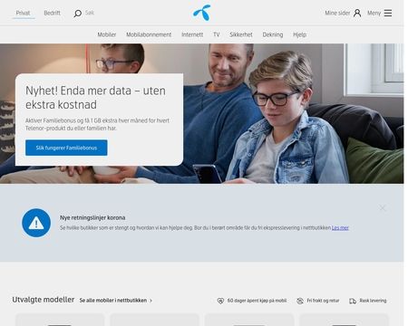 website thubmnail of Telenor Norway