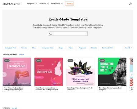 website thubmnail of Template.net