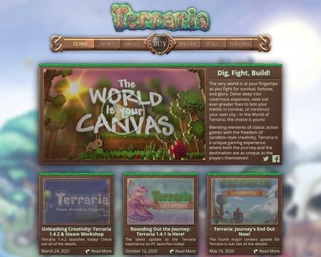 website thubmnail of Terraria.org
