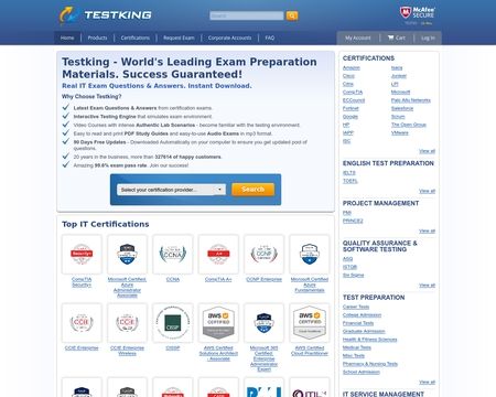 website thubmnail of TestKing