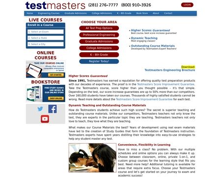 website thubmnail of TestMasters Official Site