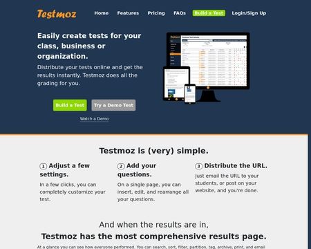 website thubmnail of Testmoz