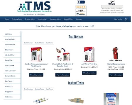 website thubmnail of Test Medical Symptoms At Home, Inc.