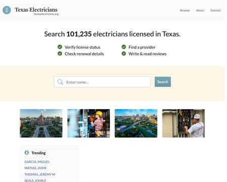 website thubmnail of TexasElectricians