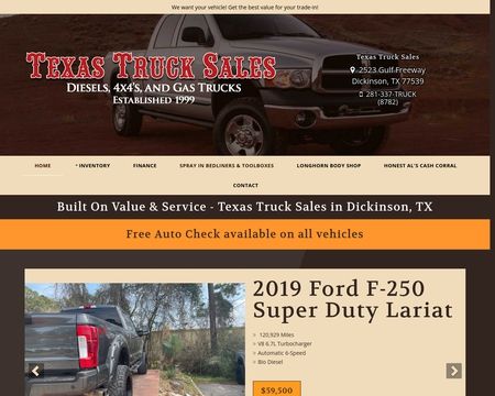 website thubmnail of Texas Truck Sales