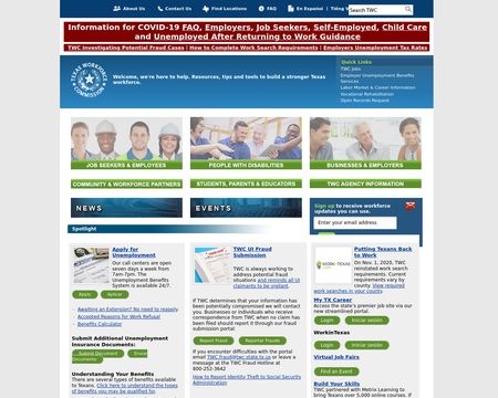 website thubmnail of Texasworkforce.org
