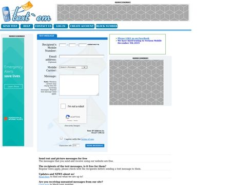 website thubmnail of TextEm.net