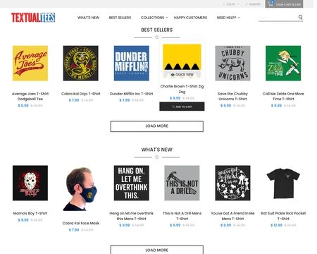 website thubmnail of TextualTees