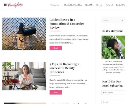website thubmnail of Thebeautyholic
