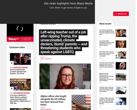 website thubmnail of The Blaze