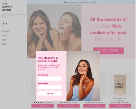 website thubmnail of The Coffee Scrub