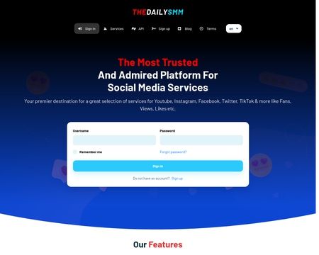 website thubmnail of Thedailysmm