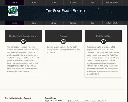 website thubmnail of The Flat Earth Society