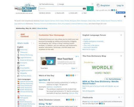website thubmnail of Thefreedictionary