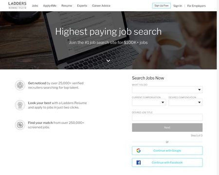 website thubmnail of The Ladders