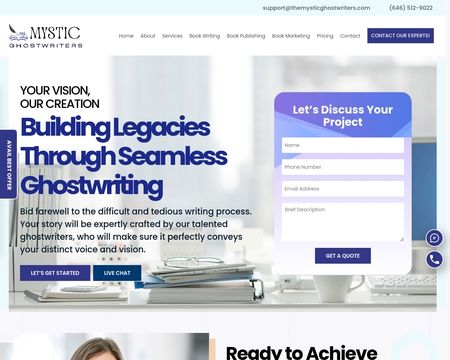 website thubmnail of The Mystic Ghostwriters