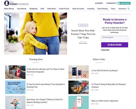 website thubmnail of The Penny Hoarder