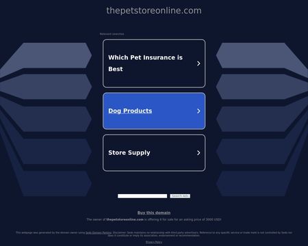 website thubmnail of The Pet Store Online