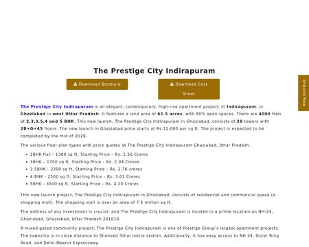 website thubmnail of Theprestigecityindirapuram.info