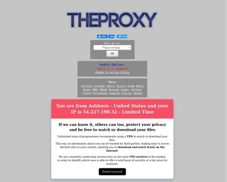 website thubmnail of Theproxies.net