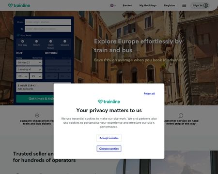 website thubmnail of Trainline