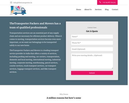 website thubmnail of TheTransporter Packers and Movers