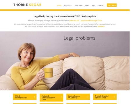 website thubmnail of Thorne Segar Solicitors