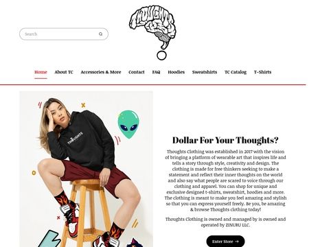 website thubmnail of Thoughts Clothing