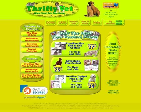website thubmnail of Thrifty Vet