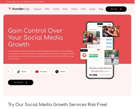 website thubmnail of Thunderclap.it