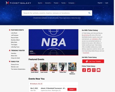 website thubmnail of TicketGalaxy