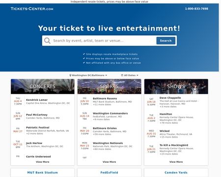 website thubmnail of TicketsCenter