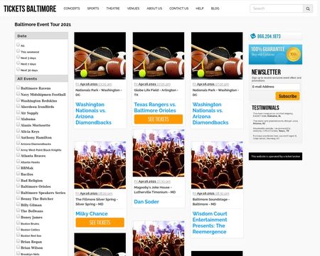 website thubmnail of Baltimore Event Tickets Baltimore