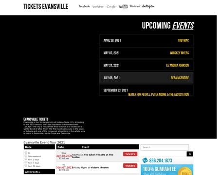 website thubmnail of Evansville Ticket Broker, Evansville Concerts, Sports, Events And Theater Tickets