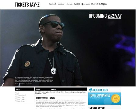website thubmnail of Jay Z Tickets