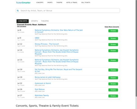 website thubmnail of Ticketsmarter