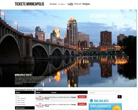 website thubmnail of Minneapolis Ticket Broker, Minneapolis Concerts, Sports, Events And Theater Tickets