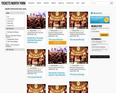website thubmnail of North York Ticket Broker, North York Concerts, Sports, Events And Theater Tickets