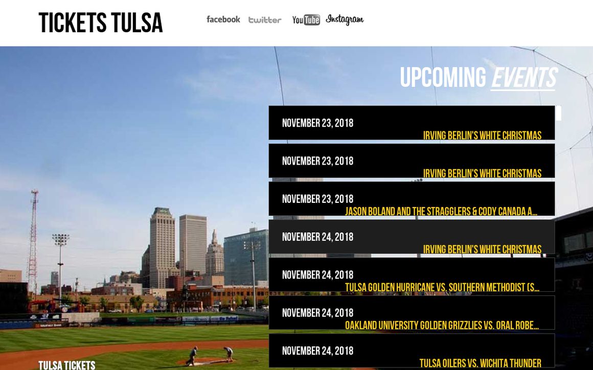 website thubmnail of Tulsa Tickets