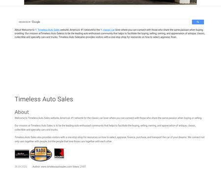 website thubmnail of Timeless Auto Sales