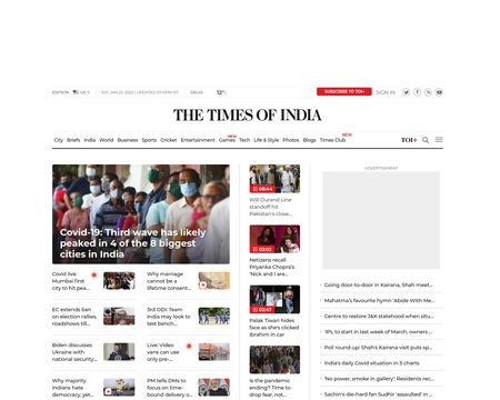 website thubmnail of The Times of India