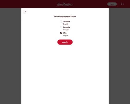 website thubmnail of Tim Hortons