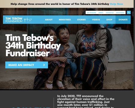 website thubmnail of Tim Tebow Foundation